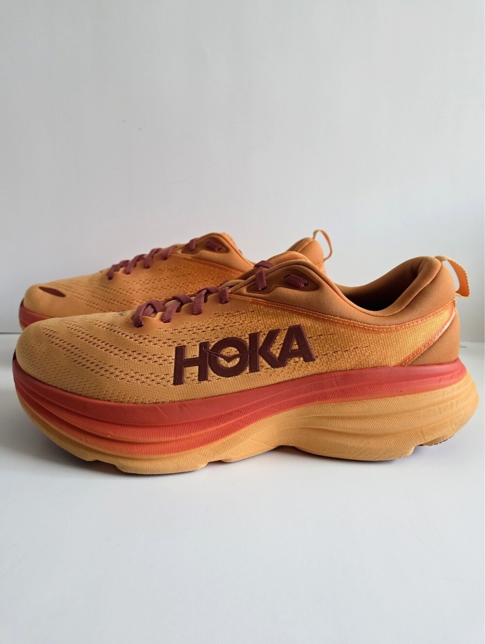 Hoka Bondi 8 Running Shoes In Amber Haze/ Sherbet, Size 10.5 - Picture 14 of 16